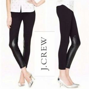 J. Crew leggings with leather detail